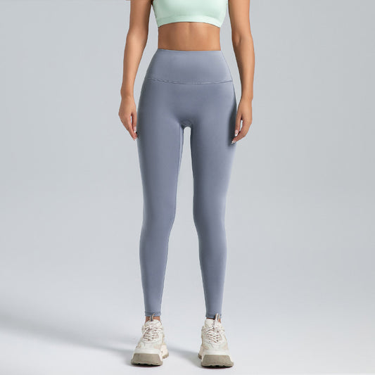 No Awkward Line Peach Butt Yoga Pants High Waist Tummy Control Running Sports Leggings